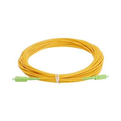 Jumper de Fibra Óptica Monomodo SC/APC - SC/APC Simplex, Color Amarillo, 15 Metros (49.21 Pies)