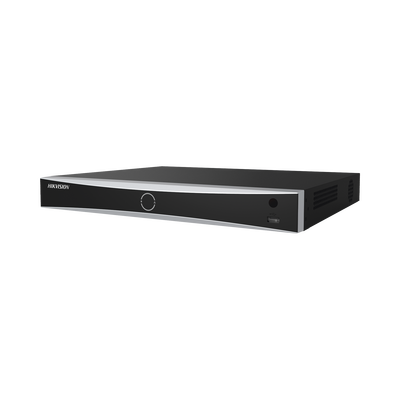 (ACUSENSE / Evita Falsas Alarmas) NVR 12 Megapixel (4K) / Reconocimiento Facial / 8 Canales IP / Base de Datos / 8 Puertos PoE+ / 2 Bahías de Disco Duro / Switch PoE 300 mts Modo Extendido 