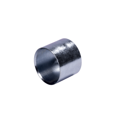 Cople de 1 1/2" ( 38 mm) para Tubo Pared Gruesa (IMC) /Galvanizado / Etiqueta Amarilla.
