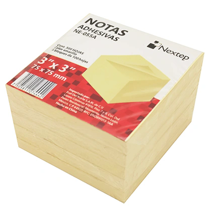 NOTAS ADHESIVAS NEXTEP, 3X3" AMARILLO (5 BLOQUES/500 HOJAS) NE-055A