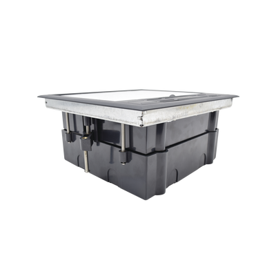 Caja de Piso para Dos Módulos Universales (Socket M2), para Alimentación Eléctrica y Redes de Datos (11000-33401) No Incluye Faceplates - Imagen 3