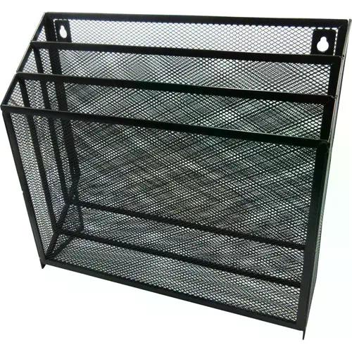 ORGANIZADOR DE DOCUMENTOS NEXTEP NE-176, MALLA METALICA 3 NIVELES, TAM GRANDE, DIMENSIONES ( 32.2 CM X 29 CM X 9.2 CM) COLOR NEGRO