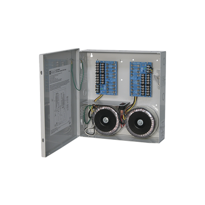Fuente de poder ALTRONIX de 24 @ 25 Amper o 28 VCA @ 20 Amper, para 16 cámaras / Voltaje de entrada en 115 Vca / Con capacidad de baterías de respaldo / Requieren baterías 