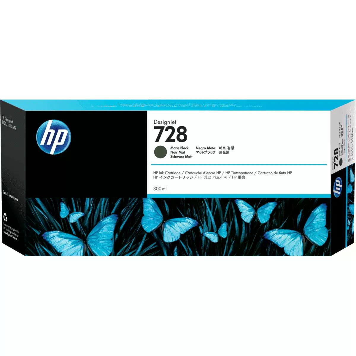 CARTUCHO DE TINTA HP DESIGNJET 728 DE 300 ML, NEGRO F9J68A
