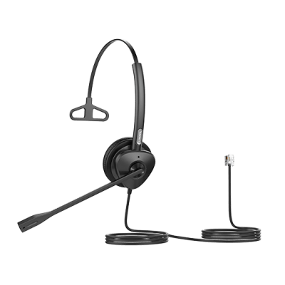 Diadema Monoaural con Audio HD y Brazo Ajustable de 260°, Conexión RJ9 y Sonido de Alta Definición