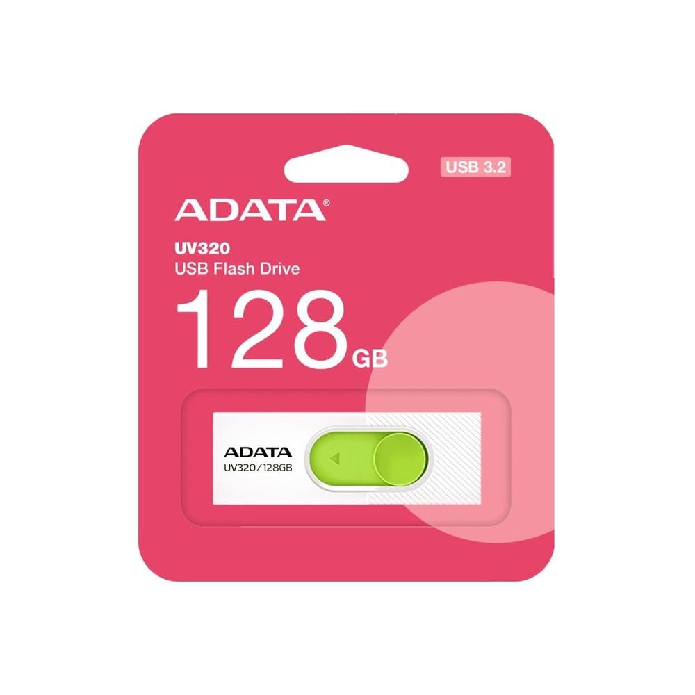 MEMORIA FLASH ADATA UV320 128GB USB3.2 WHITE-GREEN (AUV320-128G-RWHGN)