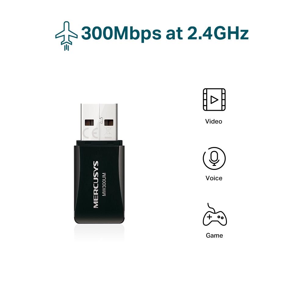 TP-LINK ADAPTADOR MINI N300 MERCUSYS / MW300UM