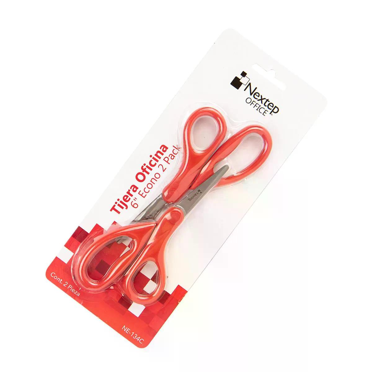 NEXTEP TIJERA PARA OFICINA 6", ECONOMICA BLISTER PAQUETE C/2, NE-134C