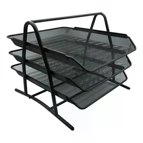 CHAROLA ORGANIZADORA NEXTEP 3 NIVELES MALLA METALICA 3 NIVELES, TIPO OFICIO, COLOR NEGRO, NE-162