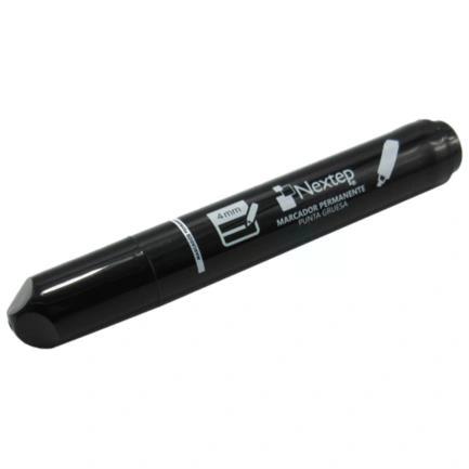 MARCADOR PERMANENTE NEXTEP PUNTA GRUESA CINCEL 4MM NEGRO C/12 PZAS, NE-074