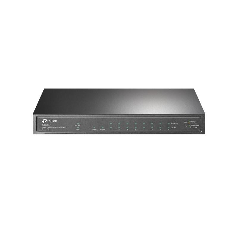 TP-LINK SWITCH DE ESCRITORIO GIGABIT DE 10PTOS/8PTOS POE+/TL-SG1210P