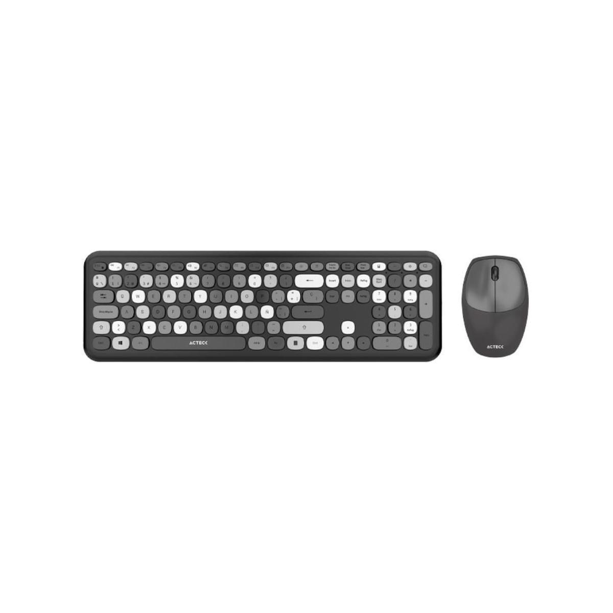 COMBO ACTECK 2EN1 INALAMBRICO CHIC COLORS MK475/2.4GHz/Gris/AC-935166