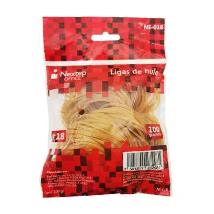 LIGAS DE HULE NEXTEP #18 (8CM) PAQ/100 GR NE-108
