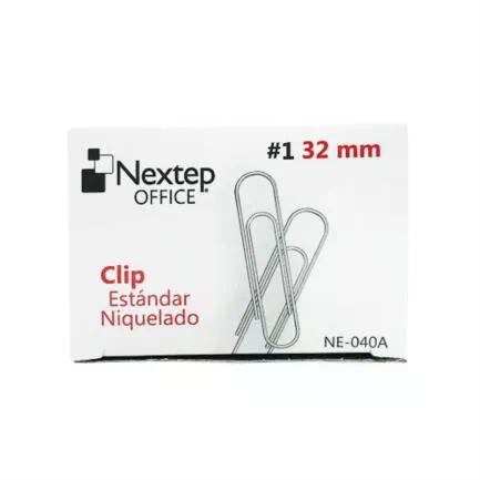 CLIP ESTANDAR NEXTEP NIQUELADO #1 32mm PAQUETE/10 100 CLIPS C/U NE-040A