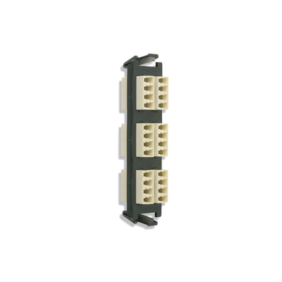 Placa acopladora de Fibra Óptica Quick-Pack, Con 6 Conectores LC Quad (24 Fibras), Para Fibra Multimodo, Beige