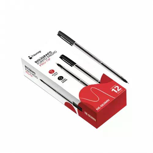 BOLIGRAFO PRO-DOT NEXTEP, TAMAÑO MEDIO 1MM COLOR NEGRO, CAJA/12 NE-61MN