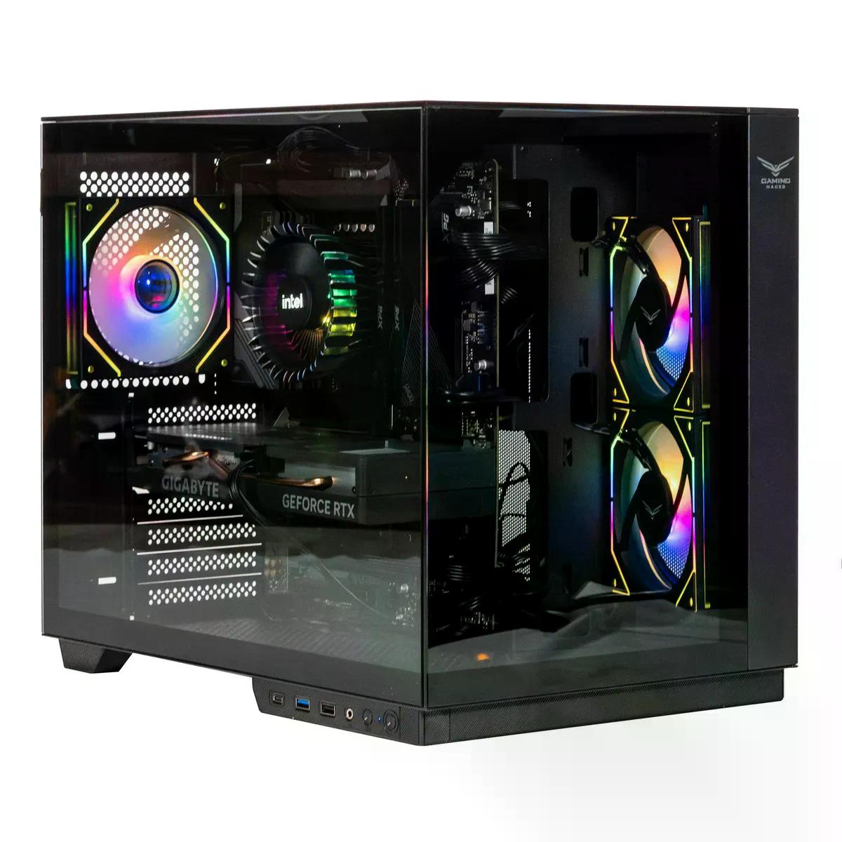 GABINETE NACEB IRIS NANO NA 0638 MIDI TOWER ATX MICRO ATX MINI ITX USB 2.0 3.0 SIN FUENTE 3 VENTILADORES INSTALADOS NEGRO