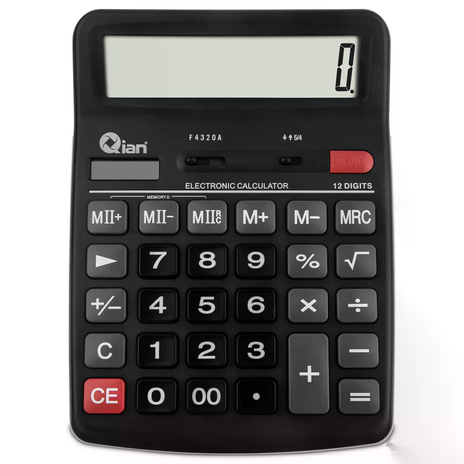 QIAN CALCULADORA DE ESCRITORIO CON BARRA DECIMAL GRIS QYD-164EC-04