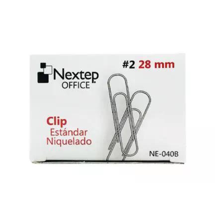 CLIP ESTANDAR NEXTEP NIQUELADO #2 28MM C/10 100 CLIPS C/U NE-040B