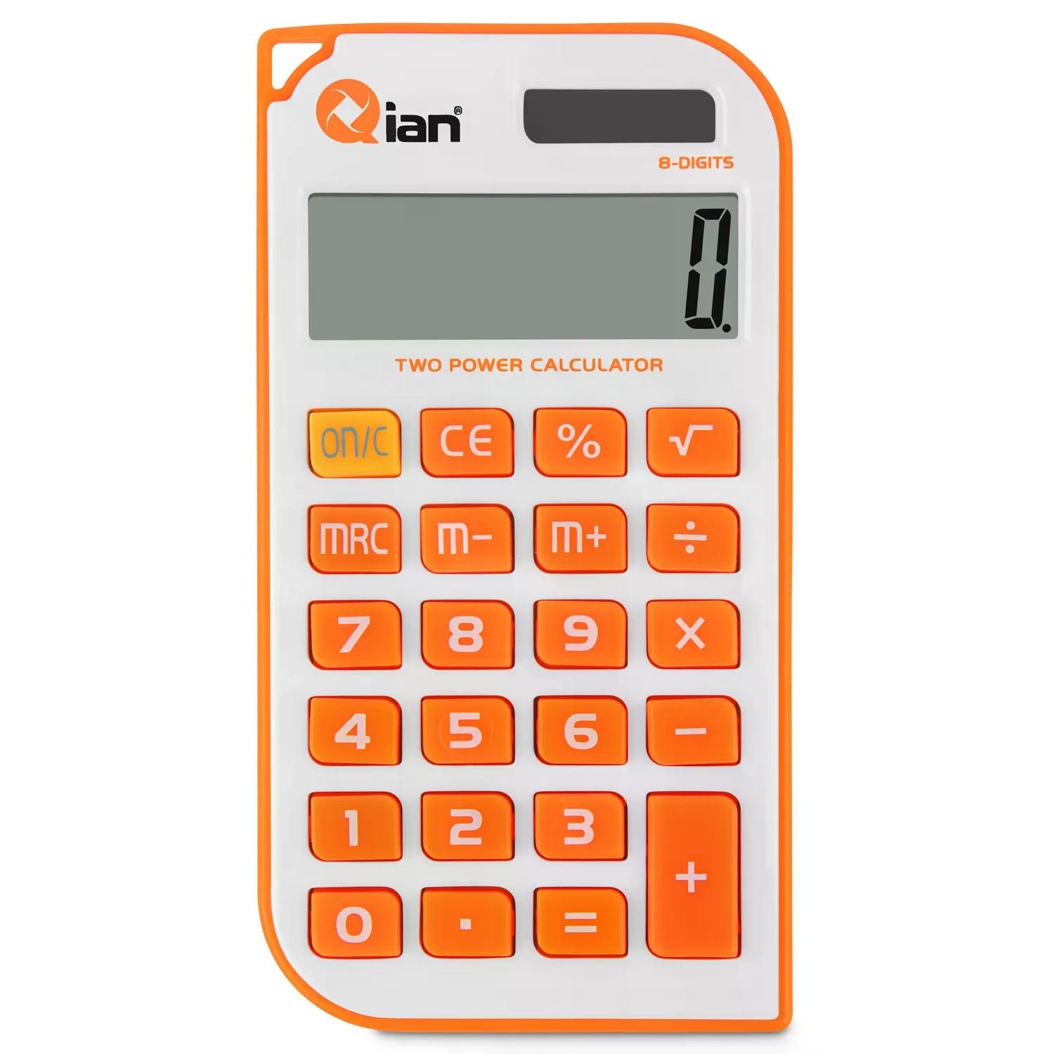 QIAN CALCULADORA DE MANO NARANJA/BLANCO QYD-164EC-01