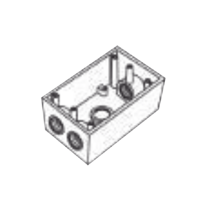 Caja Condulet FS de 3/4" ( 19.05 mm ) con cuatro bocas a prueba de intemperie.