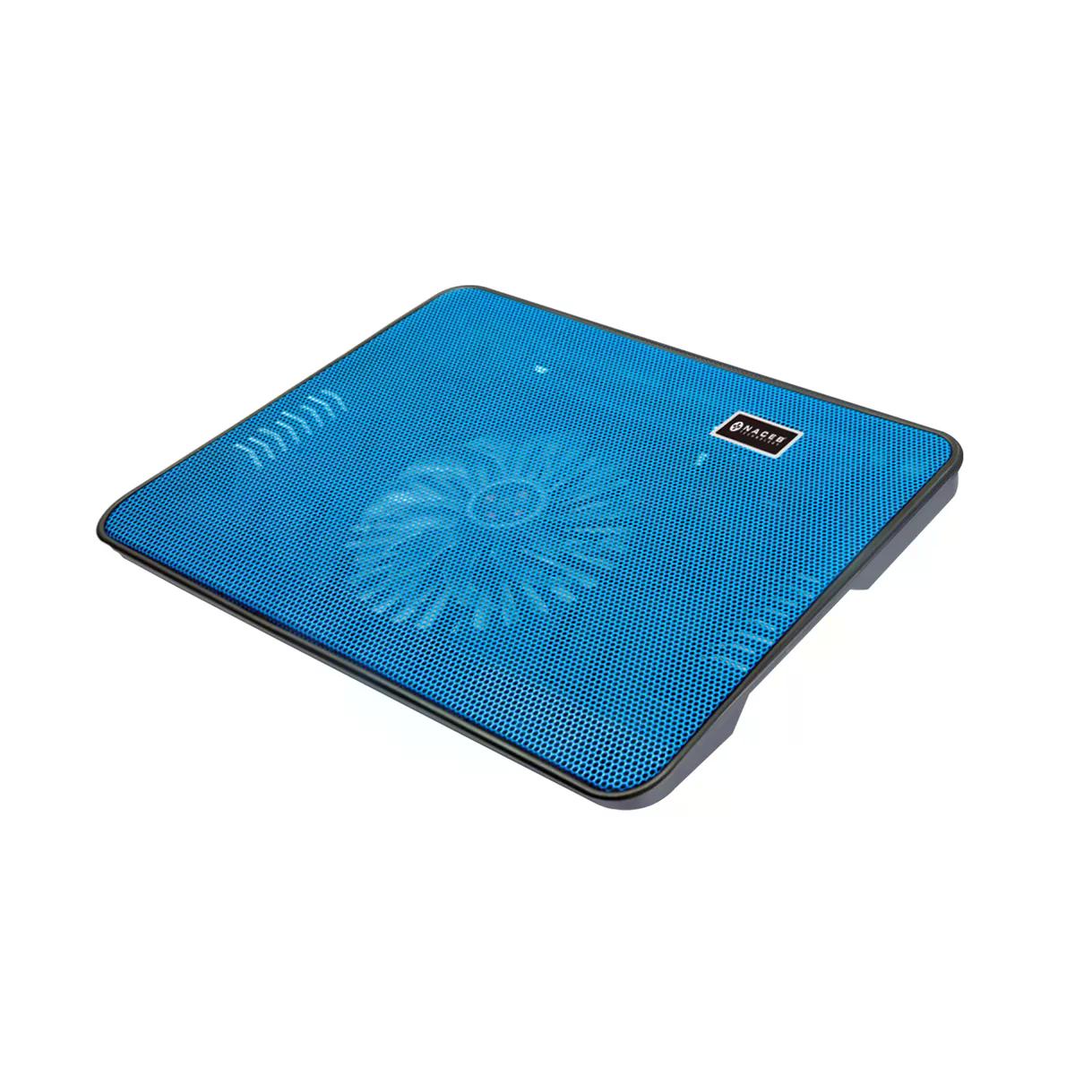 BASE ENFRIADORA NACEB TECHNOLOGY NA 0108A SOPORTA LAPTOP 15" CON 1 VENTILADOR DE 1200RPM AZUL