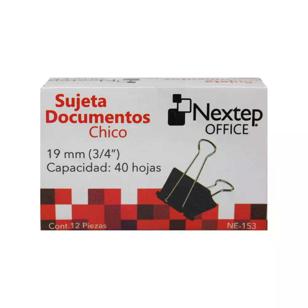 SUJETA DOCUMENTOS NEXTEP CHICO 19MM (3/4") 12 PZAS