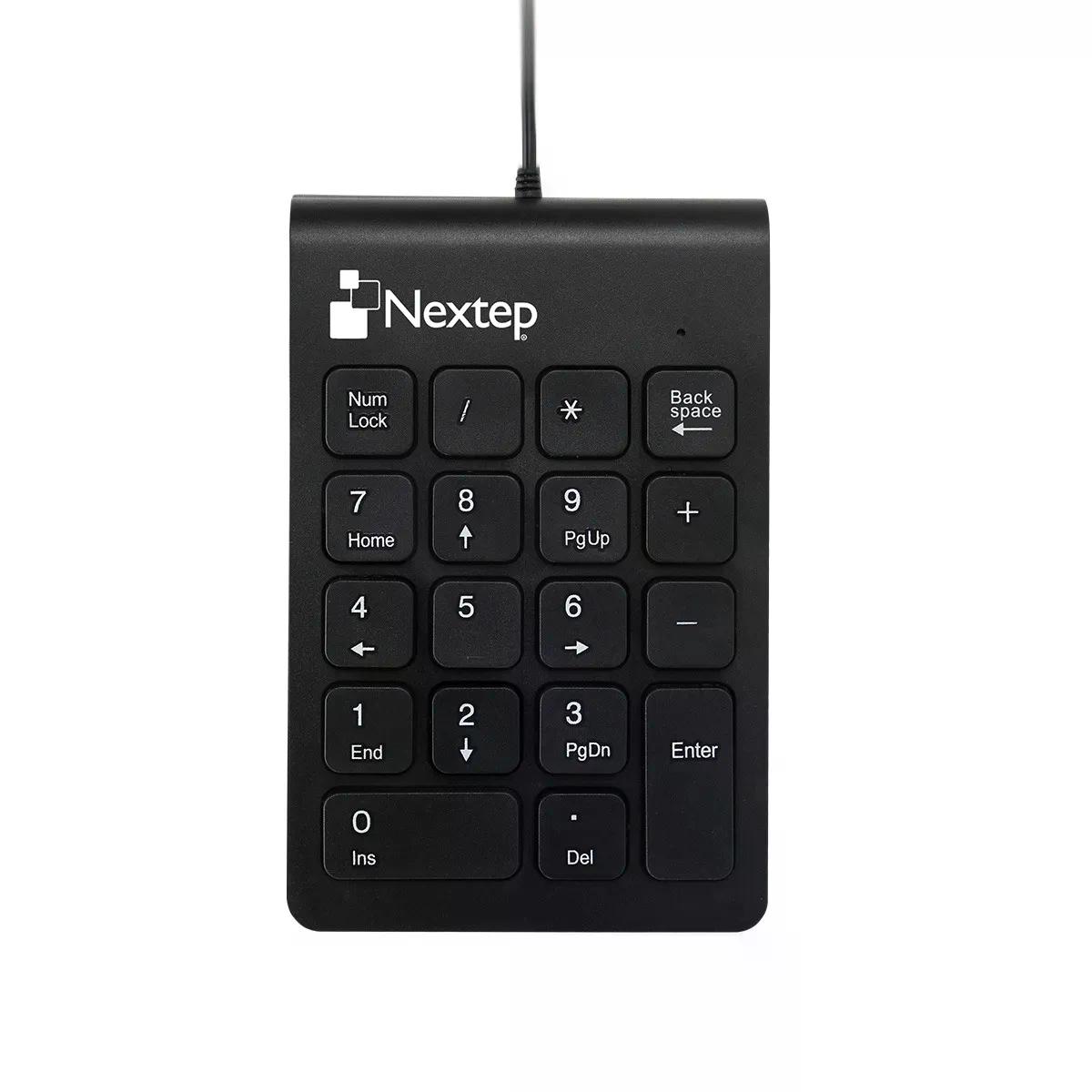 TECLADO NUMÉRICO NEXTEP ALAMBRICO 18 TECLAS COLOR NEGRO NE-417