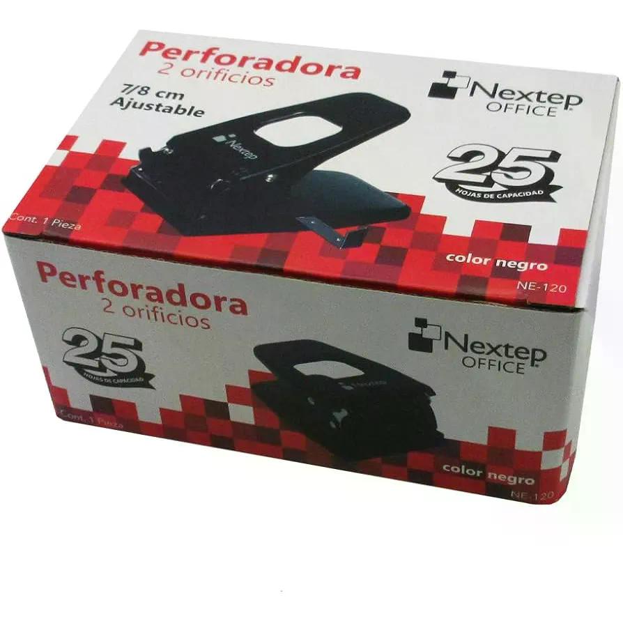 PERFORADORA NEXTEP CON 2 ORIFICIOS (7/8 CM CAPACIDAD 25 HOJAS) NEGRO, NE-120
