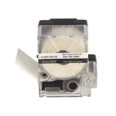 Casete de 100 Etiquetas Autolaminadas Turn-Tell, con Rotación para Mejor Visibilidad, para Cables de Redes de Cobre o Fibra Óptica, de 5.5 a 7.1 mm (0.22 a 0.28 pulgadas) de Diámetro