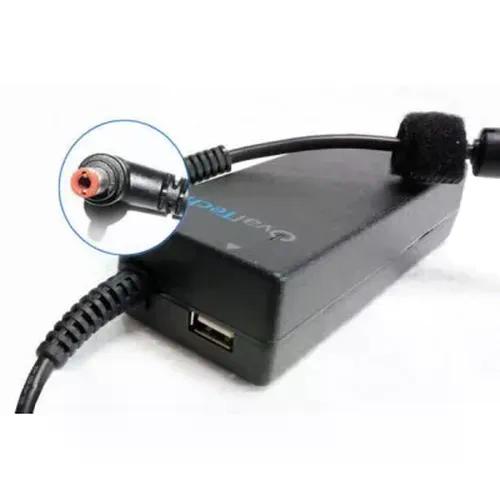 CARGADOR PARA LAPTOP OVALTECH OTAC E78 PUNTA DE 5.5 X 2.5 MM 1 PUERTO USB 2.0 NEGRO