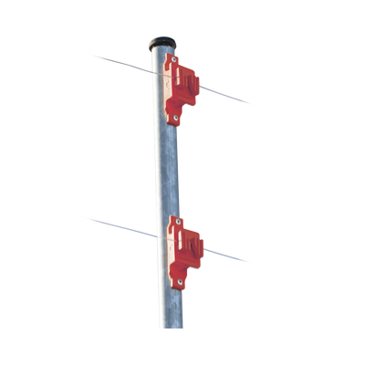 Aislador de Paso Rojo Reforzado para Cercos Eléctricos / Aislamiento hasta 18 kV / Resistente a Clima Extremo / Polipropileno y Policarbonato