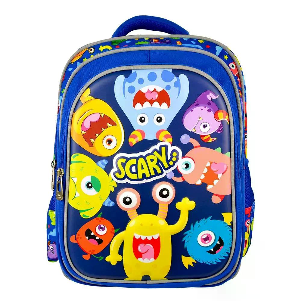 MOCHILA PERFECT CHOICE PC 085089 ESCOLAR PARA NIÑOS MULTIPLES COMPARTIMENTOS KIDDO MONSTRUOS