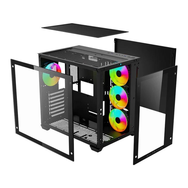 GABINETE BALAM TANK EXPERT CURVE 6400 MINI-TORRE  3VENT ARGB NEGRO BR-941617