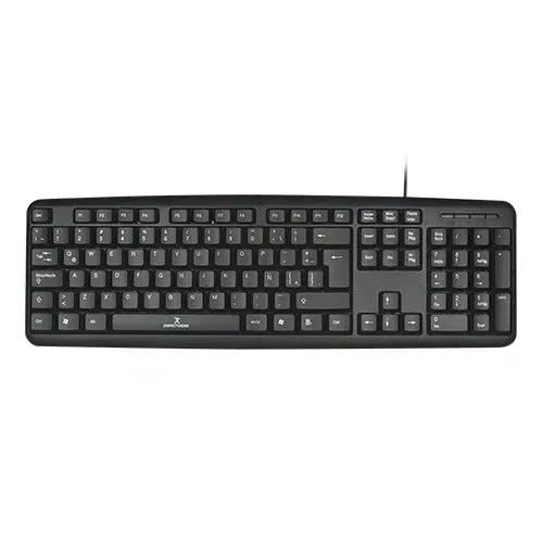 TECLADO PERFECT CHOICE PC 201038 ALAMBRICO RESISTENTE A DERRAMES TECLAS DE MEMBRANA
