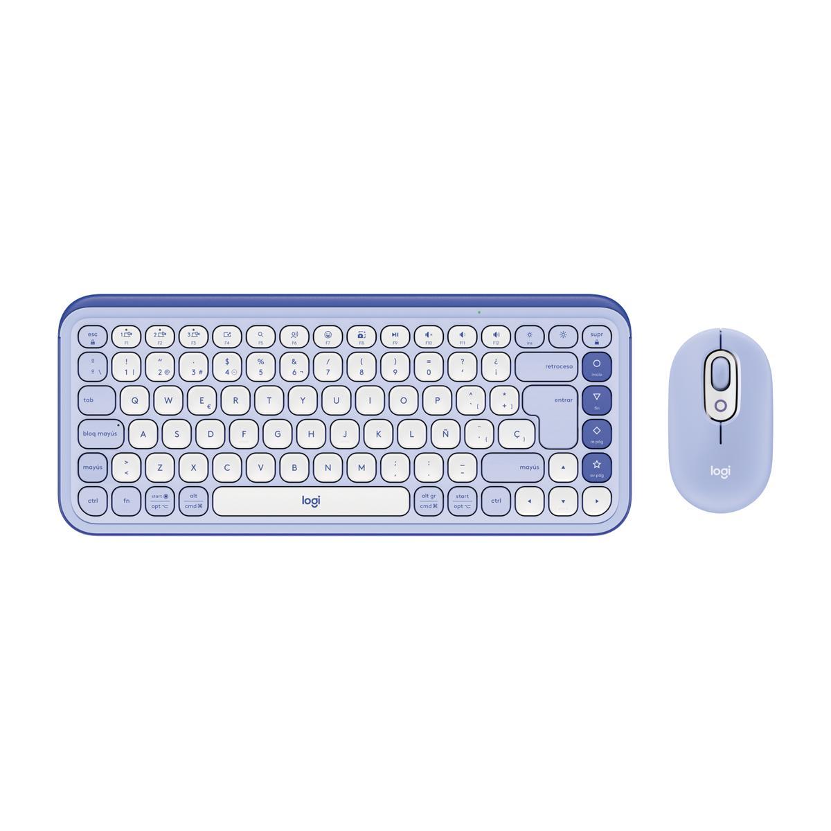 KIT LOGITECH POP ICON TECLADO/MOUSE BT LILAC/OFF WHITE (920-013054)