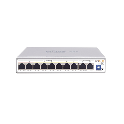 Switch PoE No administrable / Gestión Cloud / PoE de Largo Alcance Hasta 250m / 8 Puertos PoE 10/100Mbps (Puerto 1 Hasta 60W, Puertos 2 al 8 Hasta 30W) + 2 Puertos Gigabit Uplink / Presupuesto 120 W / Plug and Play