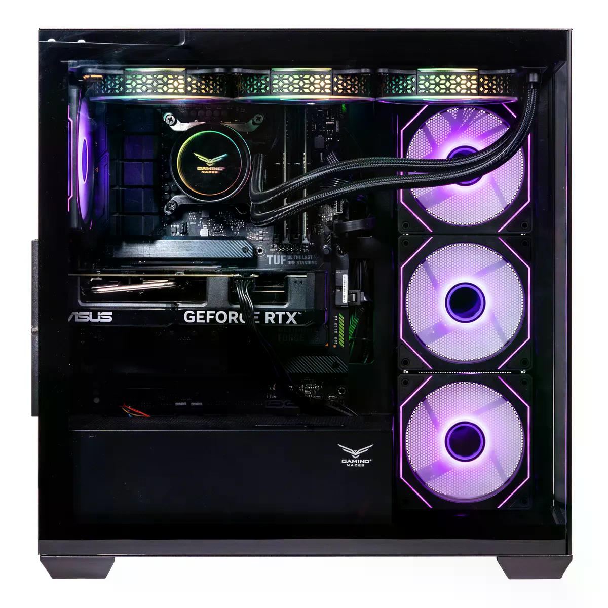 GABINETE NACEB NA 0637N MIDI TOWER ATX MICRO ATX MINI ITX USB 3.0 SIN FUENTE 4 VENTILADORES INSTALADOS NEGRO