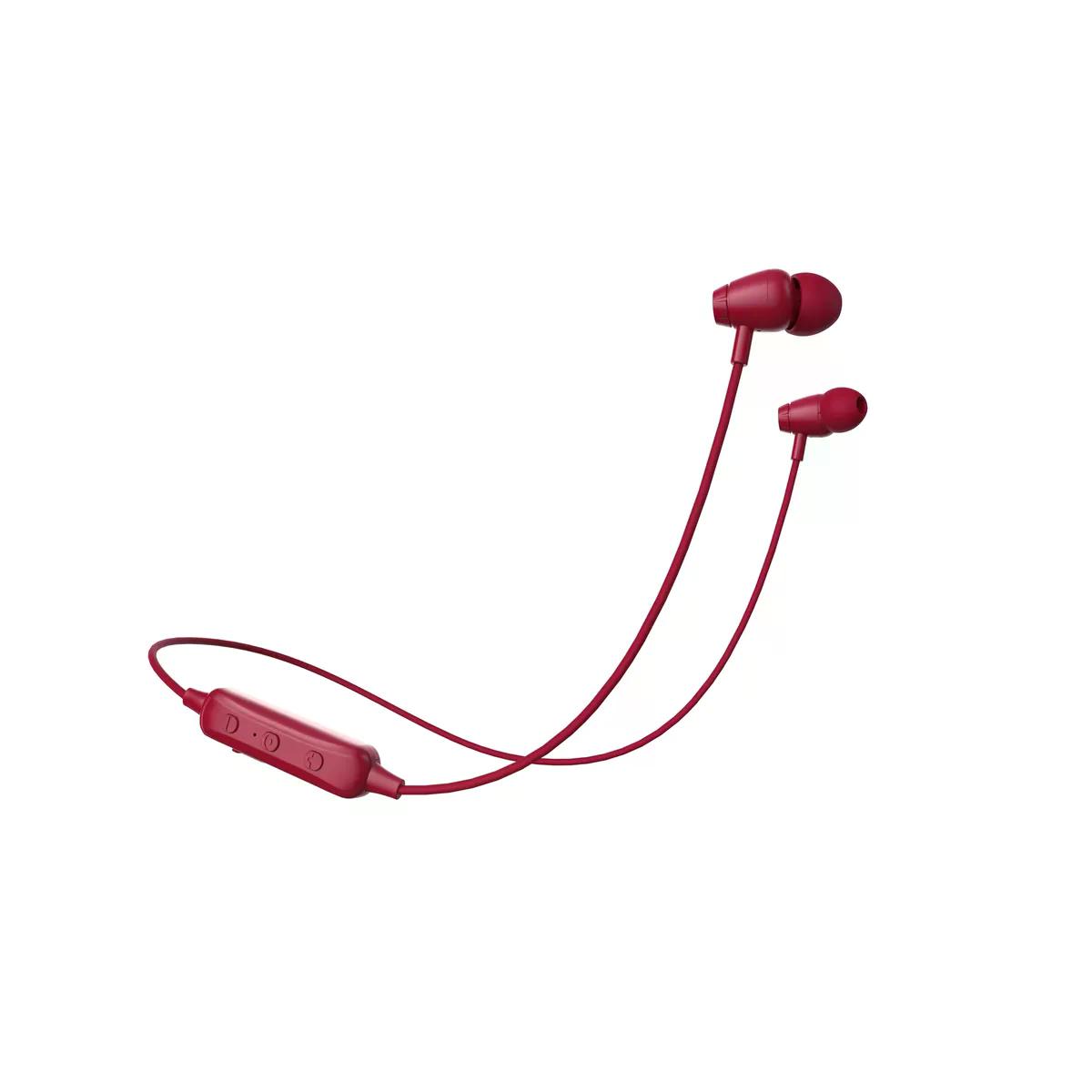 AUDIFONOS NACEB INTRAURICULARES CON MICROFONO NA 0314 INALAMBRICO BLUETOOTH ROJO