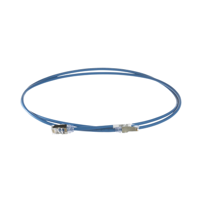 Patch Cord Cat6A, Diametro Reducido 28 AWG, Blindado S/FTP, CM/LS0H, 1 Metro (3.28 Pies), Color Azul
