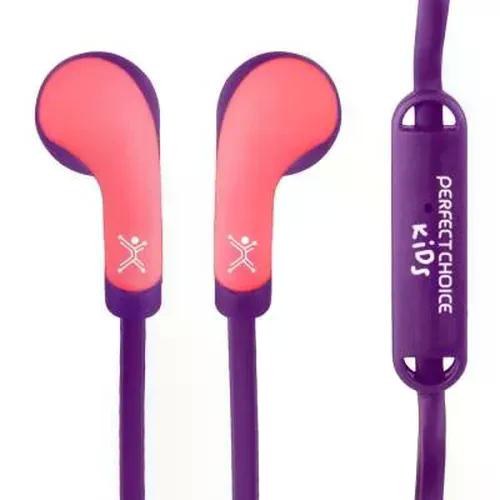 AUDIFONOS PERFECT CHOICE INTRAURICULARES BUBBLE GUM ALAMBRICO 1.2 METROS 3.5MM ROSA/MORADO