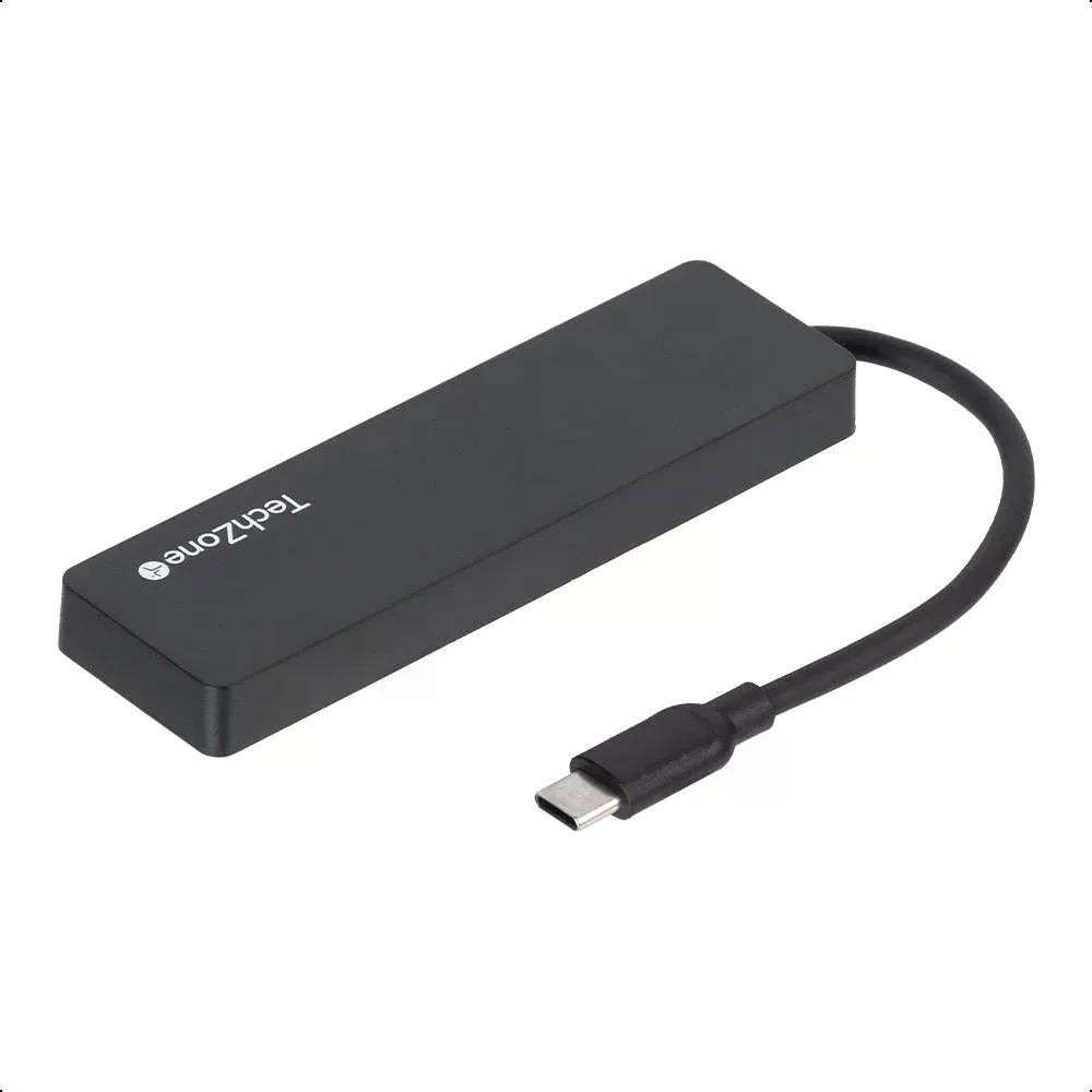HUB TECHZONE USB C 3.2 MACHO 4X USB A 3.2 500 MBIT/S NEGRO