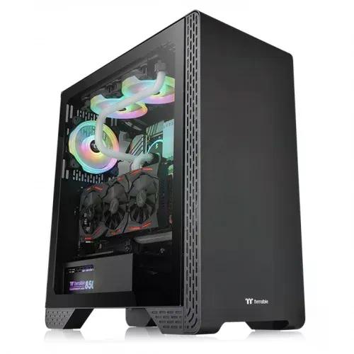 GABINETE THERMALTAKE S300 TG MIDI-TOWER ATX MICRO-ATX MINI-ITX USB 2.0 3.0 SIN FUENTE 1 VENTILADOR INSTALADO NEGRO