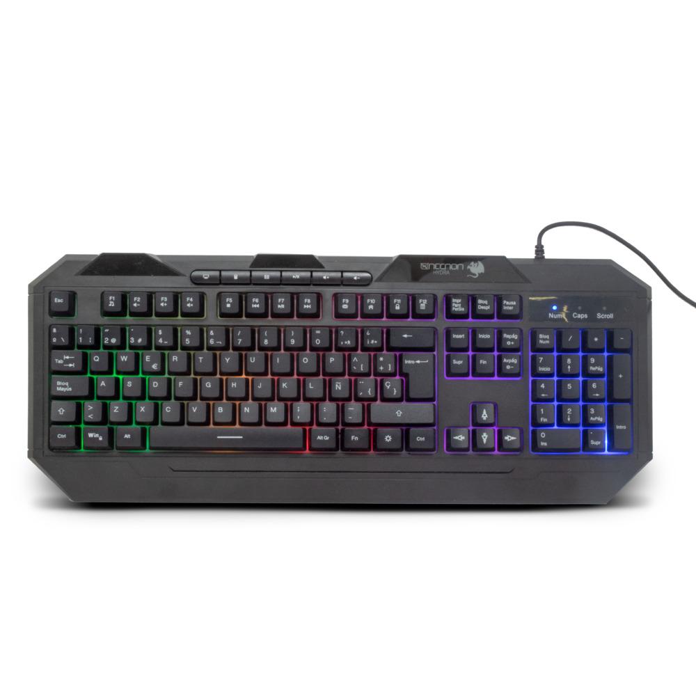 TECLADO NECNON NGKHYDRA GAMER 114TECL. ILUM. ERGONOMICO ALAMBRICO BK NBGKHY01BM