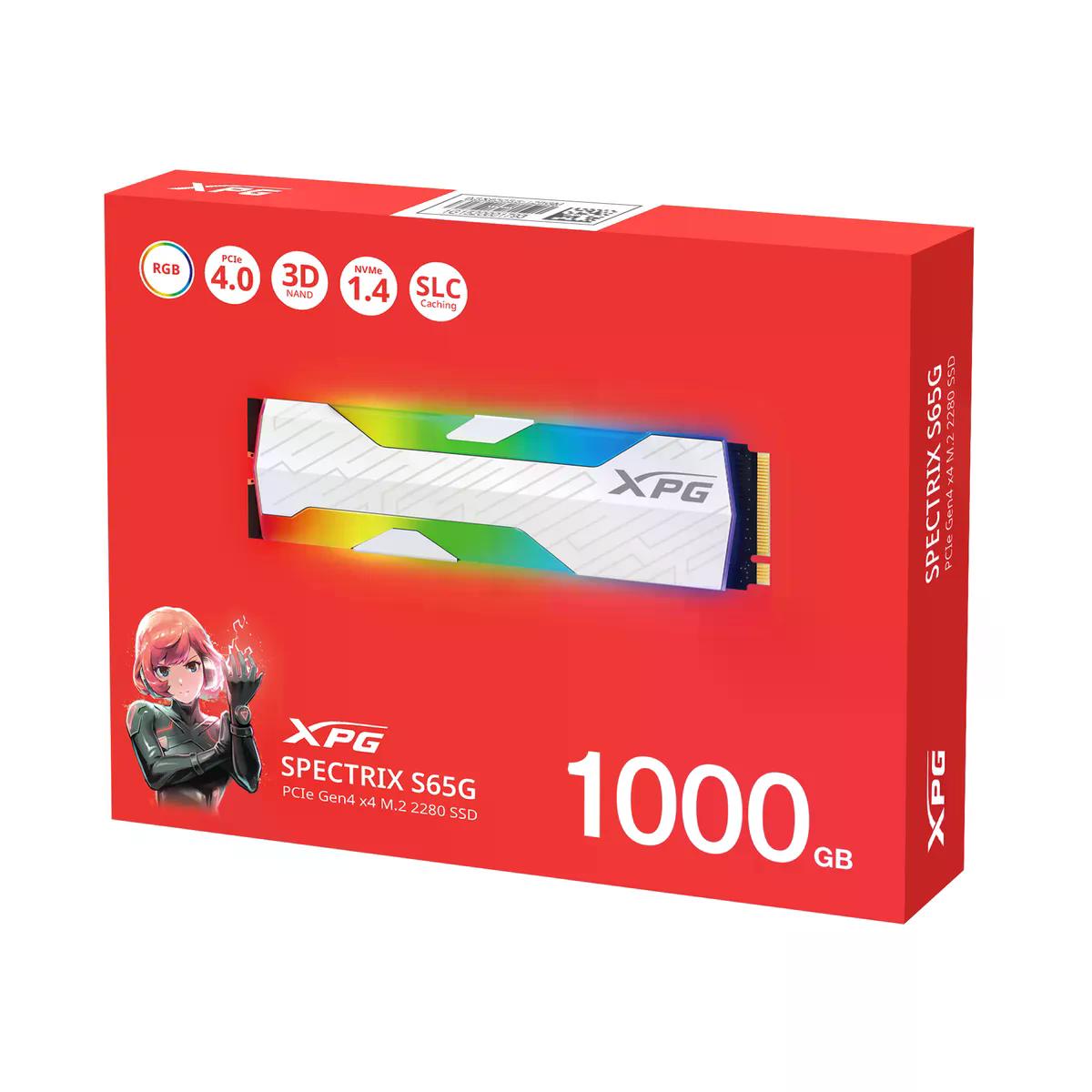 UNIDAD SSD M.2 XPG S65G PCIE GEN 4X4 1TB RGB (SSPECTRIXS65G-1000G-CI)