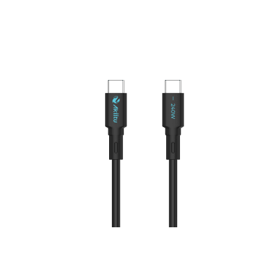 Cable de Carga USB-C a C / 1 Metro (3.28 Pies) / Magnético / Tecnología GaN (Nitruro de Galio) / Fast-Charging / Potencia 240W / Velocidad Transferencia 480 Mbps / Material / Conector Aluminio Anodizado