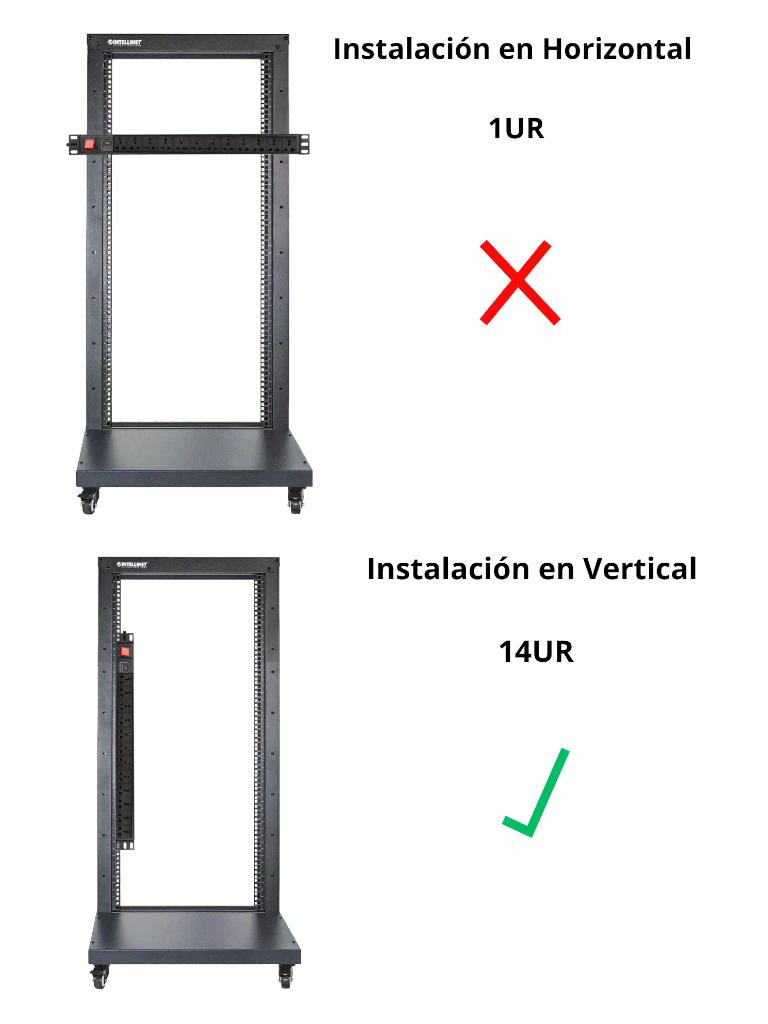 SAXXON SXPDU12P16A- Barra PDU con 12 Contactos Individuales , 16 Amp , 120V , 1UR , Protección contra rayos , Aleación de Aluminio - Imagen 3