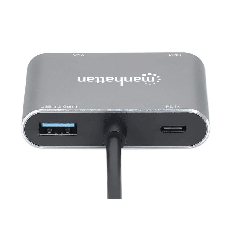 DOCKING USB C MANHATTAN HDMI, VGA, USB C PD, USB A, (130691)