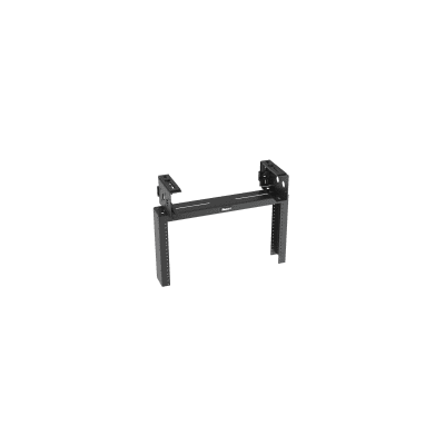 Rack de Distribución Aéreo de 2 Postes PanZone®, Rieles Roscados #12-24, de 6 UR, Color Negro 