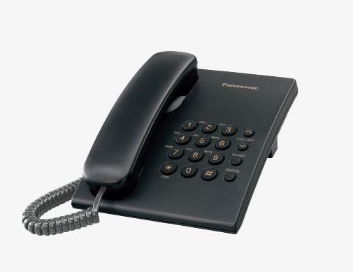 PANASONIC TELEFONO ALAMBRICO BASICO SIN MEMORIAS NEGRO(KX-TS500MEB)